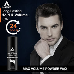 Man-Up Hair Volumizing Powder Wax For Men | Strong Hold With Matte Finish Hair Styling | All Natural Hair Styling Powder | For All Hair Types - 10gm (Pack of 50)