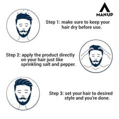 Man-Up Hair Volumizing Powder Wax For Men | Strong Hold With Matte Finish Hair Styling | All Natural Hair Styling Powder | For All Hair Types - 10gm (Pack of 5)