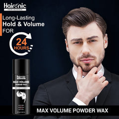 Haironic Hair Volumizing Powder Wax For Men | Strong Hold With Matte Finish Hair Styling | All Natural Hair Styling Powder | For All Hair types - 10gm (Pack of 30)