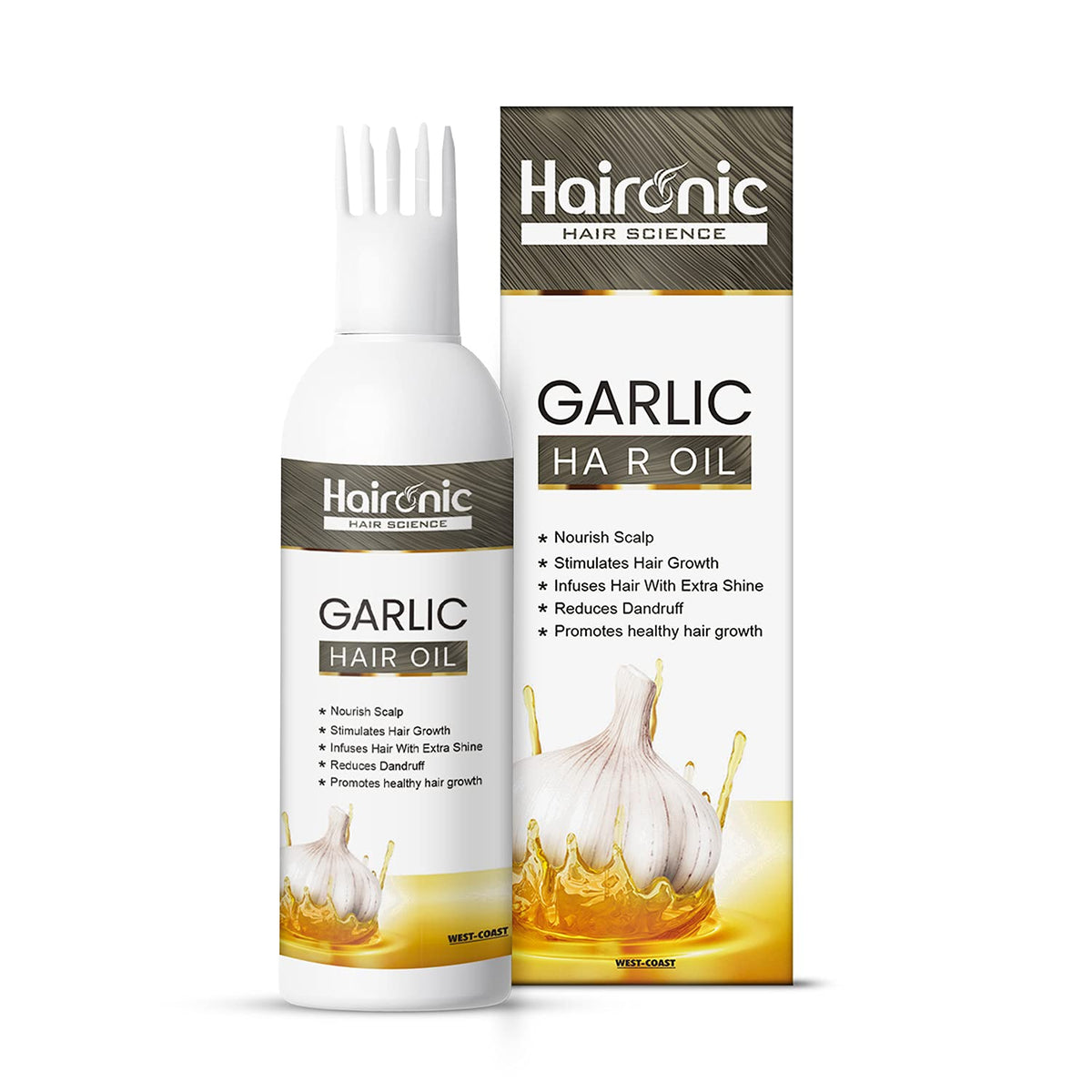 Haironic Hair Science Garlic Hair Oil for Control Dandruff, Control Hair Loss and 100 % Pure & Natural – 100ml