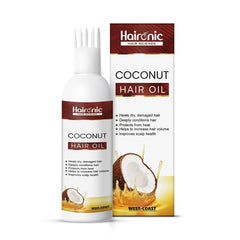 Haironic Hair Science Coconut Hair Oil for All Hair Types and Skin Type Daily Hydration, Skin Moisturizer & Promotes Healthy Hair – 100ml