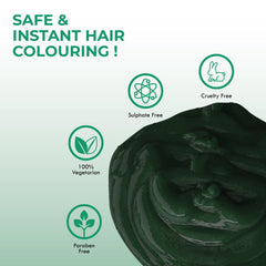 Haironic Emerald Green Semi-Permanent Hair Color|Enriched with Moroccan Argan oil, Silk Protein and Keratin Protein | Temporary Grey Hair Color| Easy Home Application, Perfect for Women & Men – 100gm