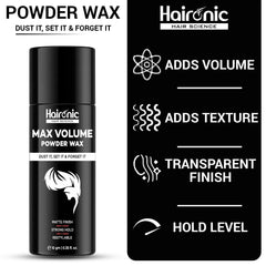 Haironic Hair Volumizing Powder Wax For Men | Strong Hold With Matte Finish Hair Styling | All Natural Hair Styling Powder | For All Hair types - 10gm (Pack of 3)