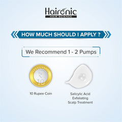 Haironic 2% Salicylic Acid Exfoliating Scalp Oil & Flake Control Hair Serum Best for Oily, Itchy & Flaky Scalp | Suitable for All Hair Types - 100ml (Pack of 10)