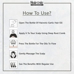 Haironic Hair Science Garlic Hair Oil for Control Dandruff, Control Hair Loss and 100% Pure & Natural – 100ml (Pack of 5)
