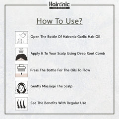 Haironic Hair Science Garlic Hair Oil for Control Dandruff, Control Hair Loss and 100% Pure & Natural – 100ml (Pack of 2)