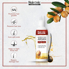 Haironic Hair Science Moroccan Argan Hair Oil | Growth for Dry and Damaged Hair | Suitable for All Hair Types - 100ml (Pack of 2)