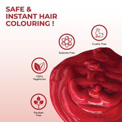 Haironic Flaming Red Semi-Permanent Hair Color | Enriched with Moroccan Argan oil, Silk Protein and Keratin Protein | Temporary Grey Hair Color| Easy Home Application, Perfect for Women & Men – 100gm