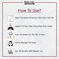 Haironic Hair Science Red Onion Oil- Anti Hair Loss, Nourishing Hair Treatment With Real Onion Extract - Intensive Hair Fall, Dandruff Control Hair Oil - 100ml