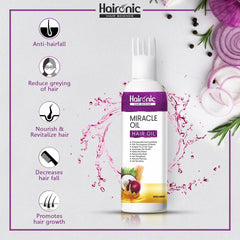 Haironic Hair Science Miracle Hair Oil Enriched With Multi Ingredients for Anti-Hair Fall Control with Organic Onion and Sesame Seeds Oil -100ml (Pack of 5)